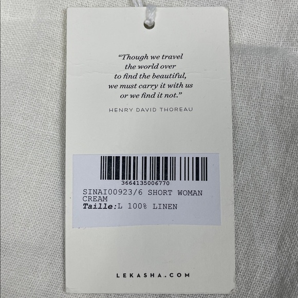 NWT Le Kasha Sinai White Linen Cuffed Shorts High Rise Sz L - Picture 10 of 11